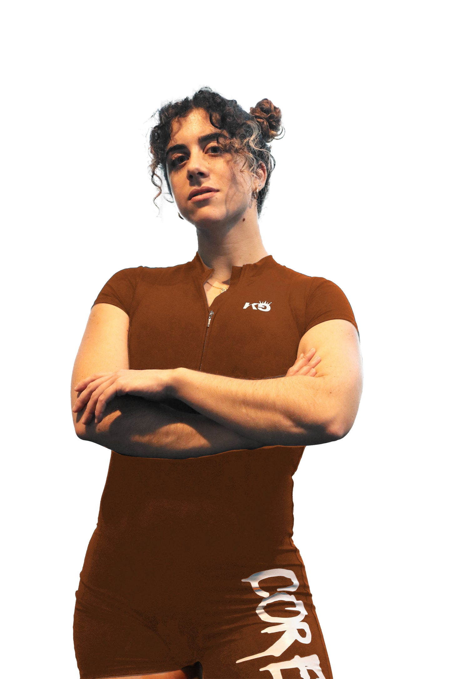'FIT CORE' Half Zip Women Short Jumpsuit